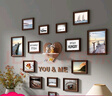 一面墻 創(chuàng  )意相框掛墻組合實(shí)木愛(ài)心客廳裝飾畫(huà)框照片墻婚紗照現代相片框 14框巧克力色+海天一色+不含玩偶 曬單實(shí)拍圖