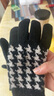 ELLE羊毛手套女士秋冬季戶(hù)外保暖時(shí)尚百搭千鳥(niǎo)格針織可觸屏分指 曬單實(shí)拍圖