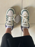 adidas ENTRAP美式校園風(fēng)運動板鞋男女少年感復(fù)古籃球鞋阿迪達(dá)斯 漢玉白/巖層橄欖綠/銀灰綠   36.5 曬單實拍圖