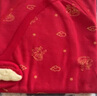 babylove嬰兒連體衣純棉春秋紅百天滿月寶寶衣服新生兒和尚服哈衣新年衣服 福順平安中國紅 66cm 曬單實(shí)拍圖
