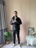 安初夏pu皮羽絨服男士冬季新款寬松衣服男裝潮牌青年短款冬裝立領(lǐng)外套 幻影黑 XL 曬單實拍圖
