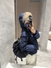 納琳雅Nalinya2025新款冬季棉服女藏青色連帽毛領(lǐng)棉服外套女短款羽絨服 藏藍色羽絨環(huán)保毛 S 曬單實(shí)拍圖