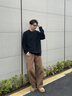 Calvin KleinJeans秋冬男士羊毛混紡休閑通勤ck暗紋字母圓領(lǐng)針織毛衣J326590BEH-太空黑M 曬單實(shí)拍圖