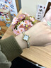 Davena蒂瑋娜幸運四葉草女士手表新款手鏈小表盤(pán)女表輕奢生日送女友禮物 金色 白貝母 曬單實(shí)拍圖
