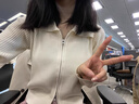 FSHE小眾設(shè)計(jì)感拉鏈上衣長袖開衫秋季2025新款外套女裝顯瘦針織衫毛衣 白色 M[建議90-100斤] 曬單實(shí)拍圖