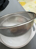 識易不銹鋼瀝水籃洗菜盆雙層塑料廚房神器家用網(wǎng)篩水果洗米篩淘米籃子 小號白-雙層瀝水籃 曬單實(shí)拍圖