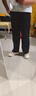 Homlean美式復(fù)古休閑褲男春夏舒適百搭寬松垂感闊腿衛(wèi)長(zhǎng)褲an04黑色M 曬單實(shí)拍圖