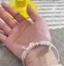 老廟銀手鐲足銀盤(pán)纏黃財(cái)神手鐲女款鐲子手飾送女友老婆七夕情人節(jié)禮物 招財(cái)手鐲56約31g+禮盒 曬單實(shí)拍圖