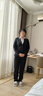 羅蒙竹纖維抗皺長袖襯衫女士V領職業(yè)裝商務打底衫工裝襯衣面試工作服 曬單實拍圖