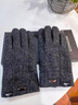 七匹狼（SEPTWOLVES）保暖手套冬季摩托車(chē)騎行手套羊毛加絨加厚防風(fēng)防寒可觸屏棉手套冬 灰色潮流款 曬單實(shí)拍圖