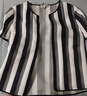 PORTS寶姿 春夏新品女裝圓領(lǐng)短袖袖條紋針織外套LA8J066FFT004 黑色條紋 S (4) 曬單實(shí)拍圖