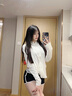 防曬衣女夏季2025新款冰絲防紫外線大帽檐短款外套女士薄款防曬服 白色 曬單實拍圖