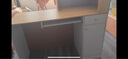 旻昱收銀臺(tái)公司前臺(tái)工作臺(tái)簡約服裝店美容院便利店網(wǎng)紅店鋪小型吧臺(tái)桌 120CM暖白+淺胡桃（左高右低） 【豪華款顯檔次】【來賓視角】 曬單實(shí)拍圖