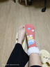 目丸襪子女秋冬加絨加厚暖腳襪居家休閑睡眠毛絨保暖月子襪地板圣誕襪 魔法兔+跳鼓兔 2雙 曬單實(shí)拍圖