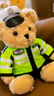 春舟交警蜀黍坐騎超火系列交警警察空姐泰迪熊小熊騎士公仔熊毛絨玩具 交警棕熊 高25厘米 曬單實(shí)拍圖