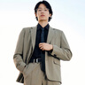 GXG男裝  零壓系列不易皺商務(wù)休閑西裝男士 24年春 灰綠色 165/S 曬單實(shí)拍圖