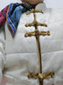米詩德金絲絨面料羽絨服女國風(fēng)盤扣立領(lǐng)外套秋冬季復(fù)古提花加厚上衣 白色 M 曬單實拍圖