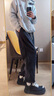 港蒂灣美式褲子男春夏新款潮牌寬松運(yùn)動(dòng)衛(wèi)褲鋼印休閑褲束腳褲學(xué)生青少年 黑色 XL-120-135斤 曬單實(shí)拍圖