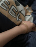 oein沙金手鐲古法素圈銅手鐲仿真道具男女結婚擺拍手飾實心傳承手鐲 【58圈   4mm傳承手鐲】禮盒裝 曬單實拍圖