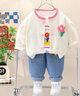 G.DUCKKIDS童裝女童秋裝套裝2023新款兒童衣服小童女寶寶洋氣開(kāi)衫三件套春秋 米白色 80 (建議寶寶8-10公斤 12-24個(gè) 曬單實(shí)拍圖