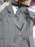 啄木鳥(niǎo)雅灰色休閑西裝外套女2025春秋新款英倫風(fēng)設計感氣質(zhì)潮流西服 雅灰色 S 100斤以下 曬單實(shí)拍圖