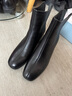 康莉（COMELY）靴子女2025冬季新款羊皮時(shí)尚通勤短靴百搭瘦瘦靴 黑色/布里 38 曬單實(shí)拍圖