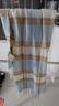 北極絨wool澳洲純羊毛格子圍巾男女同款美拉德百搭保暖情侶圍脖暖冬禮物 蔚藍摩登咖色 曬單實(shí)拍圖