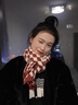 CinvaiKrose本命年紅色圍巾女士2025新款針織毛線(xiàn)學(xué)生保暖圍脖生日圣誕節禮物 大棋小格【限定禮盒包裝】 曬單實(shí)拍圖