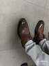 意爾康男鞋 皮鞋男牛皮商務(wù)正裝男士皮鞋圓頭低幫鞋子男英倫風(fēng)德比鞋 棕色 43 曬單實(shí)拍圖