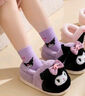 Hello Kitty女童棉鞋冬兒童室內家居鞋小孩保暖親子棉拖鞋 庫洛米紫 34-35碼 曬單實(shí)拍圖