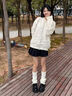 卓詩尼英倫風(fēng)小皮鞋女2025秋季新款厚底增高小個子樂福鞋女鞋子系帶單鞋 黑色 37 曬單實拍圖