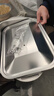 舒意鳥特厚304不銹鋼方盤長方形盤子蒸飯盤不銹鋼托盤子水餃盤子燒烤盤 40*30*4.8深盤 2個裝 40cm 曬單實(shí)拍圖
