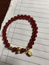 中國(guó)黃金（CHINA GOLD）足金福牌黃金福袋轉(zhuǎn)運(yùn)珠手鏈紅瑪瑙手七夕情人節(jié)禮物送女朋友老婆 【袋袋有福】紅瑪瑙福袋手串 約0.6g 曬單實(shí)拍圖