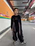 魅樂凱女童爵士舞演出服潮服女團(tuán)T臺(tái)走秀套裝舞蹈練功服兒童街舞服裝潮 蝴蝶黑衣+黑色長褲 120 建議身高110厘米左右 曬單實(shí)拍圖