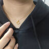 中國(guó)黃金（CHINA GOLD）黃金項(xiàng)鏈女士足金莫比烏斯環(huán)吊墜套鏈七夕情人節(jié)禮物送女朋友老婆 心動(dòng)捕夢(mèng)網(wǎng)吊墜約1.3g贈(zèng)S925銀鏈+情人節(jié)禮盒 曬單實(shí)拍圖