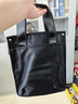 斐格手提包男休閑包包潮男士單肩包斜挎包商務(wù)男包情人節公文包男 黑色（送 腰帶） 豎款10英寸 曬單實(shí)拍圖