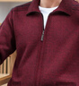 皮爾卡丹100%羊毛男款開(kāi)衫拉鏈毛衣男冬季保暖中老年加絨加厚本命年針織衫 酒紅色 XL 175碼(140-150斤) 曬單實(shí)拍圖