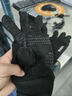 溥畔手套男女冬季露指加絨保暖觸屏防滑防潑水外賣(mài)騎手漏二指騎行手套 鹿皮絨黑色 漏兩指 曬單實(shí)拍圖