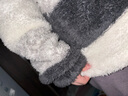 貓人【條紋珊瑚絨】情侶睡衣女秋冬熊貓加厚睡衣保暖家居服可外穿新品 曬單實(shí)拍圖