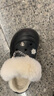 駱駝棉拖女保暖增高洞洞鞋時(shí)尚水鉆鏈條棉鞋 L24W071728 黑色 38/39 曬單實(shí)拍圖