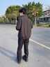 SHANSHAN杉杉夾克男春季款商務(wù)休閑青年男士肌理感防風(fēng)立領(lǐng)夾克易打理外套 黑色 XL /180 曬單實(shí)拍圖