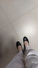 康莉（COMELY）軟牛皮單鞋女春季圓頭舒適平底鞋軟底通勤百搭媽媽鞋 黑色 38  曬單實拍圖