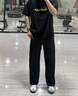 頂峰保羅（Dingfengbaoluo）高街排扣休閑褲夏季男士簡約小眾透氣直筒工裝長褲子SS28黑色XL 曬單實拍圖