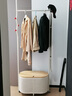 暖俠落地可移動(dòng)穿衣鏡衣帽架一體全身鏡掛衣架臥室帶鏡子臟衣簍衣架 【白色+原木色蓋板】寬70cm 曬單實(shí)拍圖