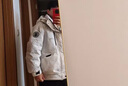 鴨鴨（YAYA）王一博同款城市輕戶外羽絨服女2024冬季新品工裝情侶防寒厚外套DY 白米彩色 L 175 曬單實(shí)拍圖
