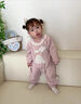 班喜迪嬰兒衣服春裝嬰幼兒連體衣洋氣公主長袖女寶寶外出服春秋哈衣爬服 粉色 80cm 曬單實拍圖