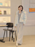對(duì)白奶油色肌理感短款羽絨服女2024冬新款超好看寬松連帽面包外套 冰綠色 XS 曬單實(shí)拍圖