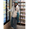 LDBE棉服馬甲女秋冬保暖2025新款外搭寬松休閑坎肩棉襖棉衣無袖外套潮 米白色 M 曬單實拍圖