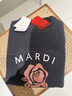 MARDI玫瑰刺繡毛衣女2024秋冬季新款休閑簡約綿羊毛圓領(lǐng)針織上衣 TF931 黑銀紫 均碼 曬單實拍圖
