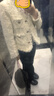 FitonTon高腰喇叭褲女秋冬加絨松緊腰馬蹄褲休閑垂感彈力黑色微喇褲 曬單實(shí)拍圖